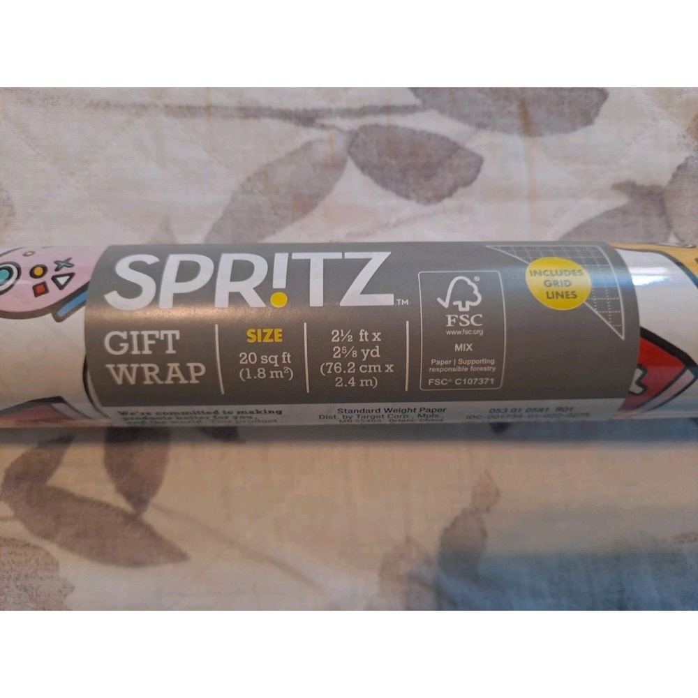 NIB 6 Rolls Wrapping Paper Spritz Video Games Controller 20 Sq Ft Eac Gift Wrap